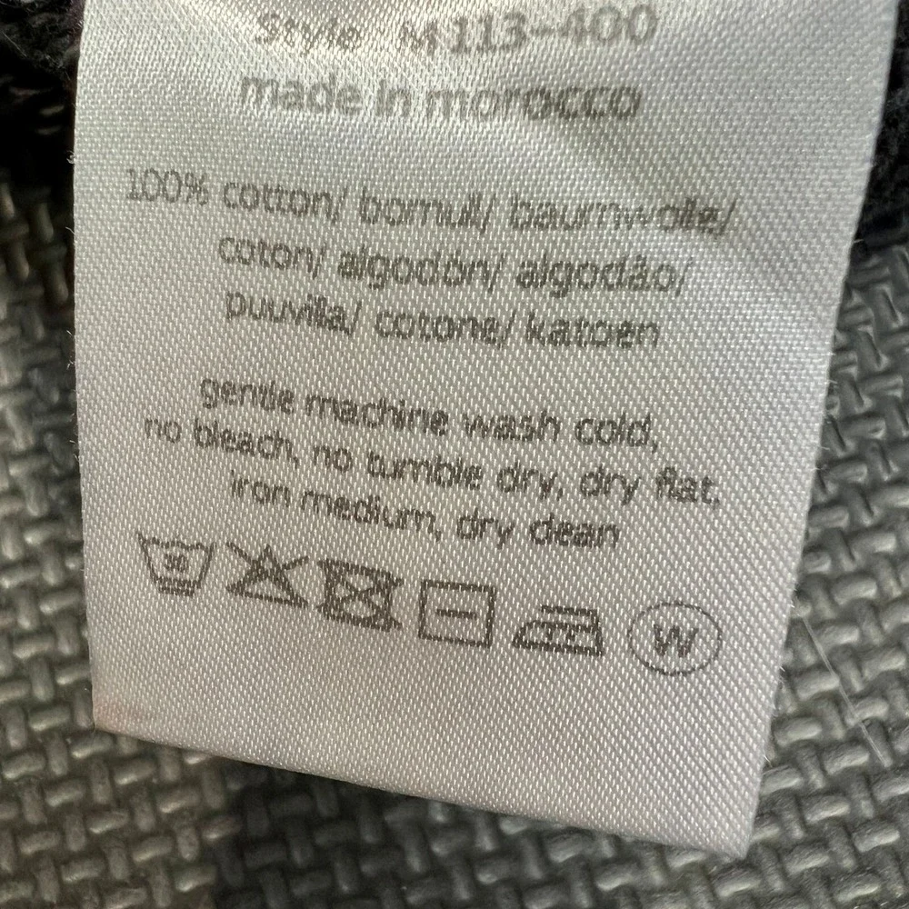 Odd Molly Black Open Knit Sweater‎ Sz O Boho Cottagecore Crochet Hem 100% Cotton